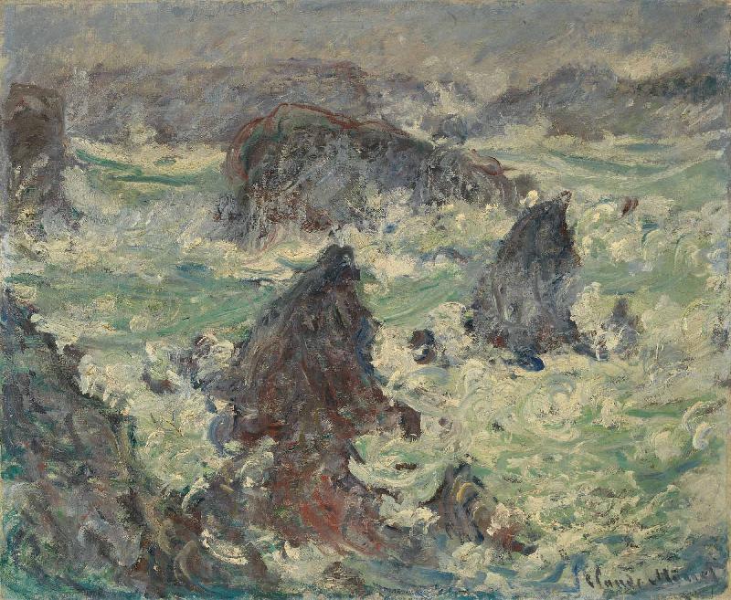 Claude Monet Tempete sur les Cotes de Belle lle France oil painting art